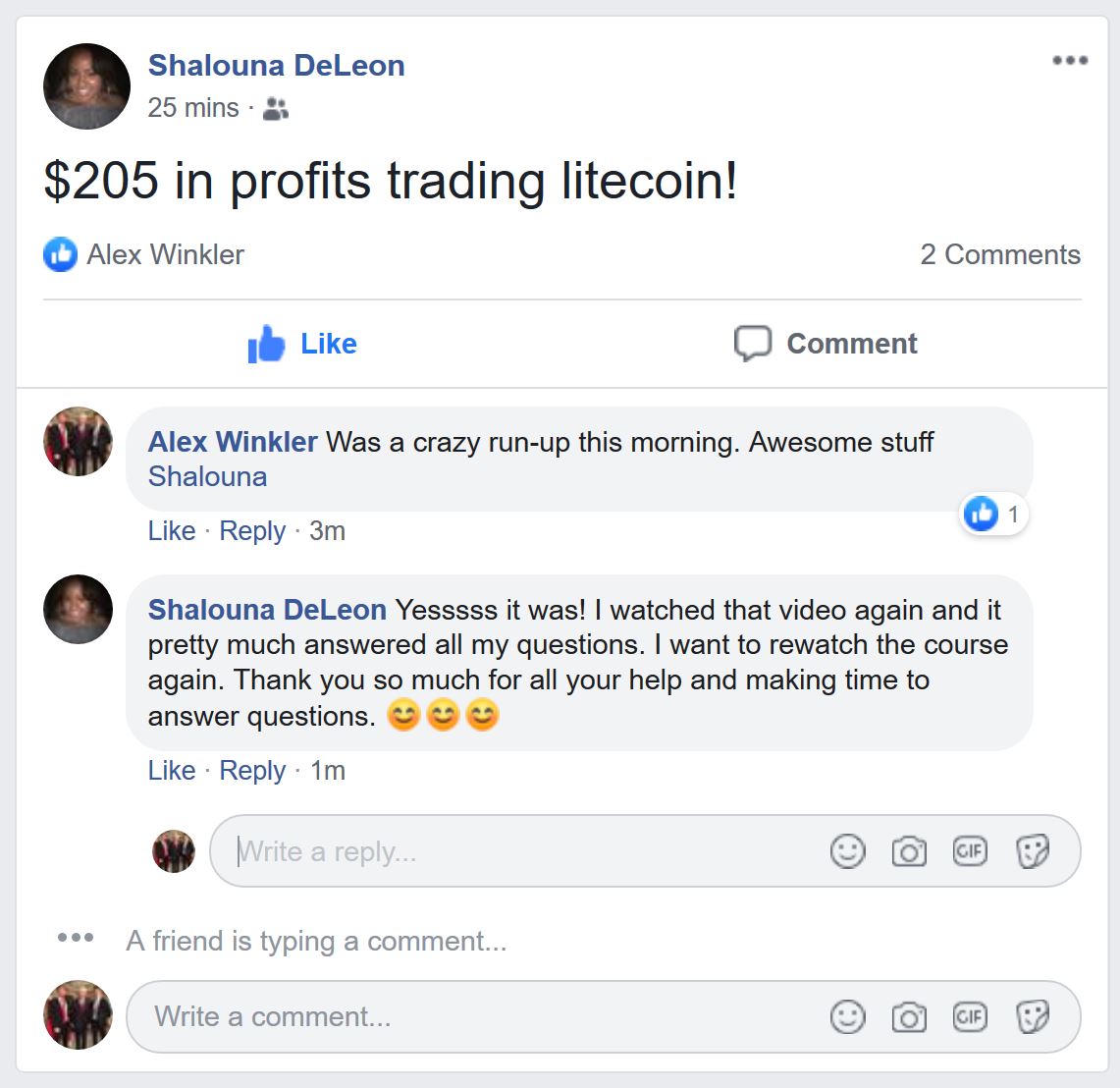 TradeJournal review by Shalouna Deleon - Alex Winkler