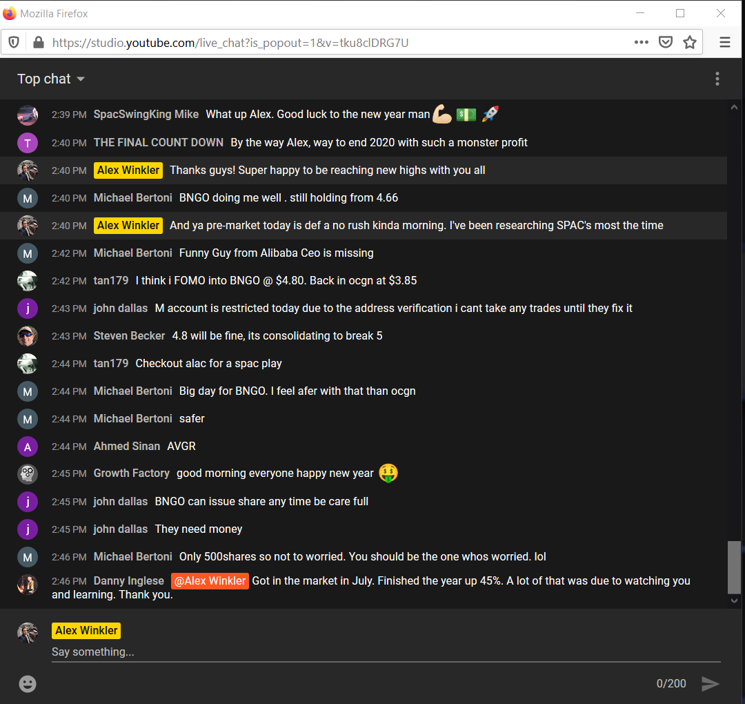 TradeJournal review by Danny Inglese on Streams - Alex Winkler