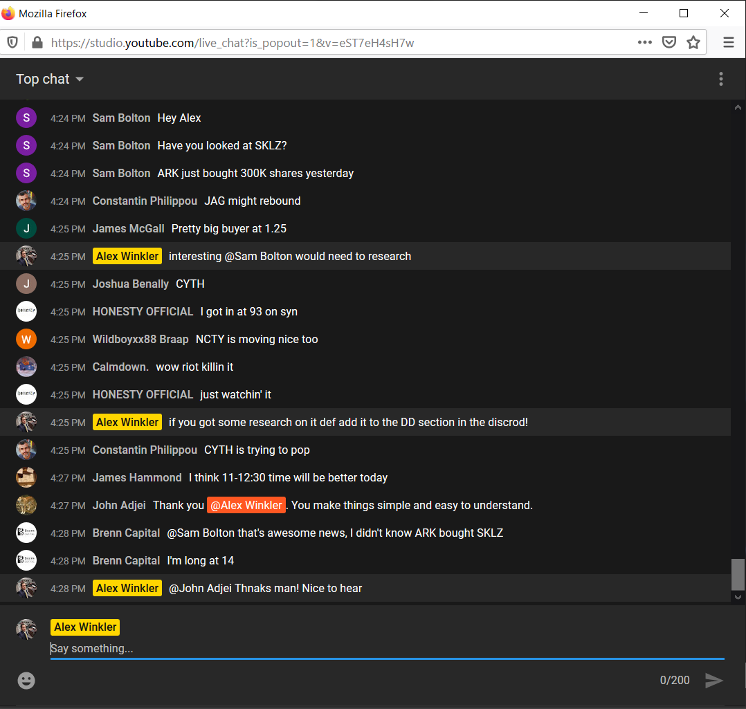 TradeJournal review by John Adjei on Streams - Alex Winkler