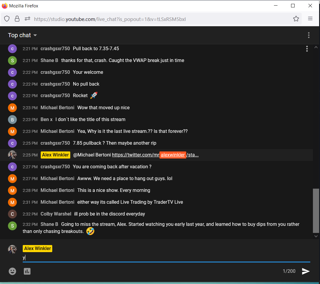 TradeJournal review by Last Day Stream on Streams - Alex Winkler